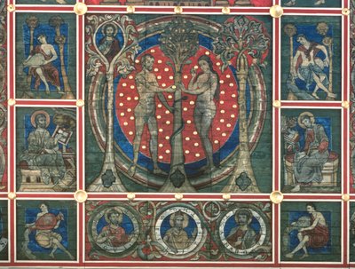 Adem ve Havva, Evangelistler, Peygamberler ve Cennet Nehirleri ile çevrili 